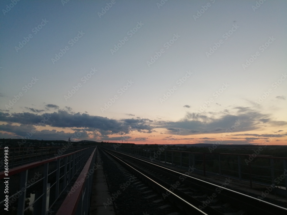 railway in the sunset railway in the sunset
