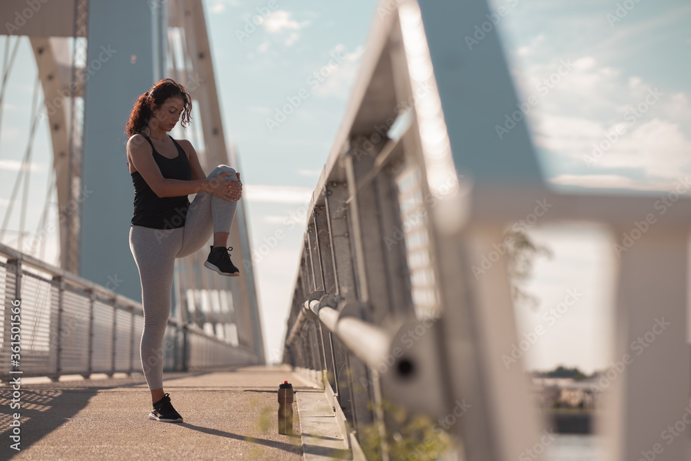 Young woman doing a stretching exercise