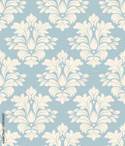 Fototapeta Naklejka Na Ścianę i Meble -  Seamless damask wallpaper. Seamless vintage pattern in Victorian style . Hand drawn floral pattern. Vector illustration	
