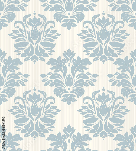 Seamless damask wallpaper. Seamless vintage pattern in Victorian style . Hand drawn floral pattern. Vector illustration  