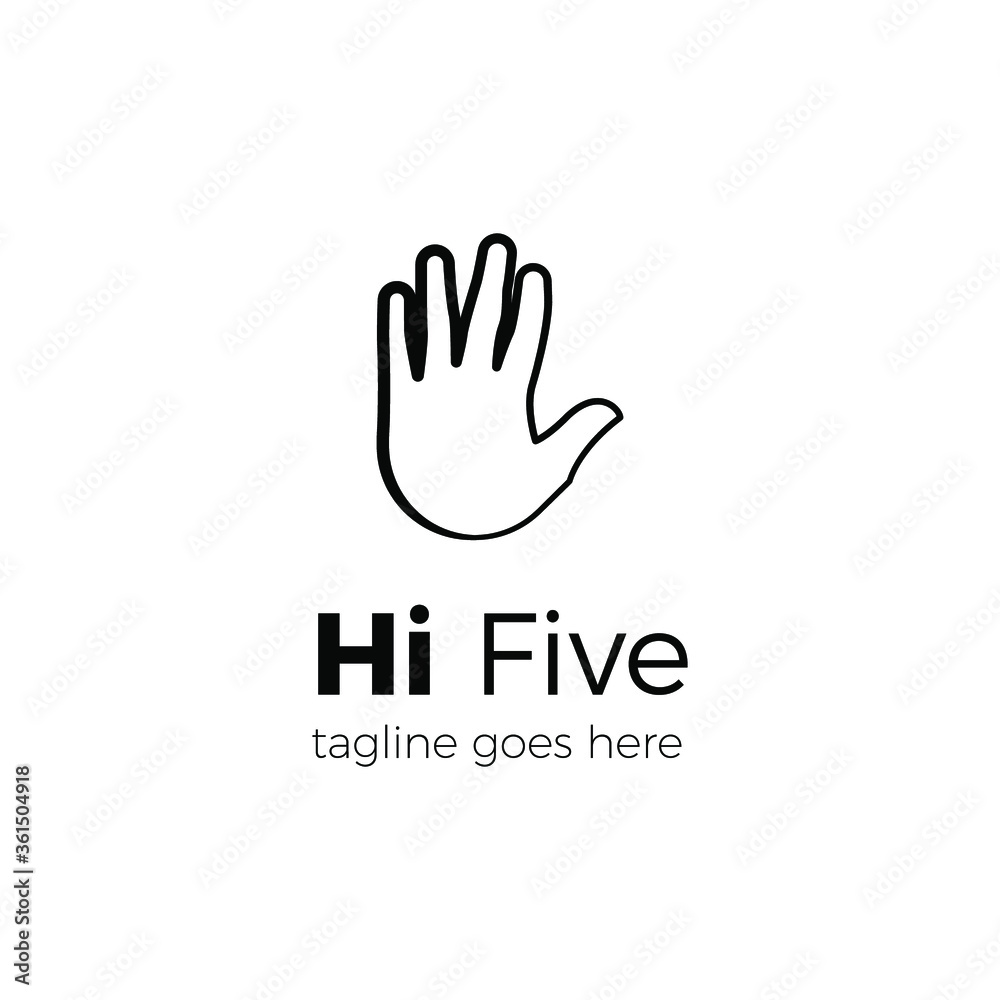 hi five logo design vector illustration hi five logo design vector illustration