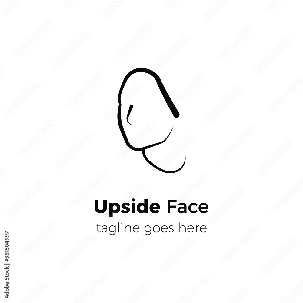 upside face logo design vector illustration upside face logo design vector illustration