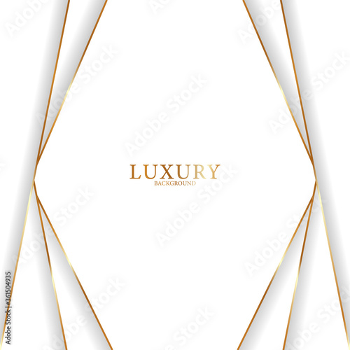Abstract polygonal pattern luxury white with gold