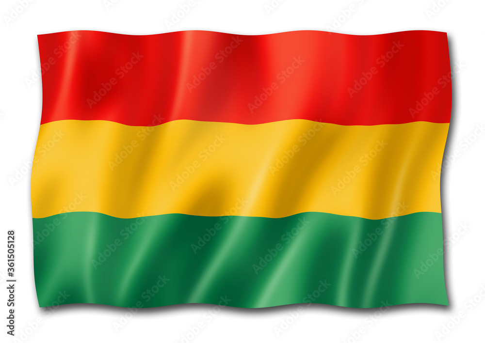 Naklejka premium Bolivian flag isolated on white