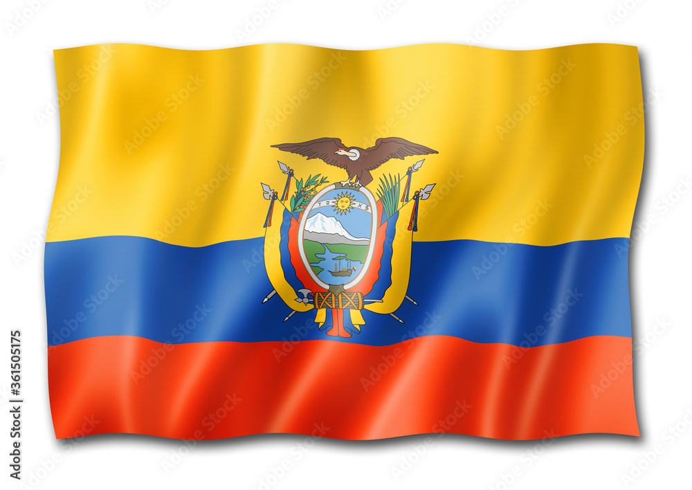 Obraz premium Ecuadorian flag isolated on white