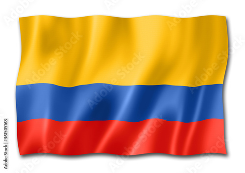 Colombian flag isolated on white