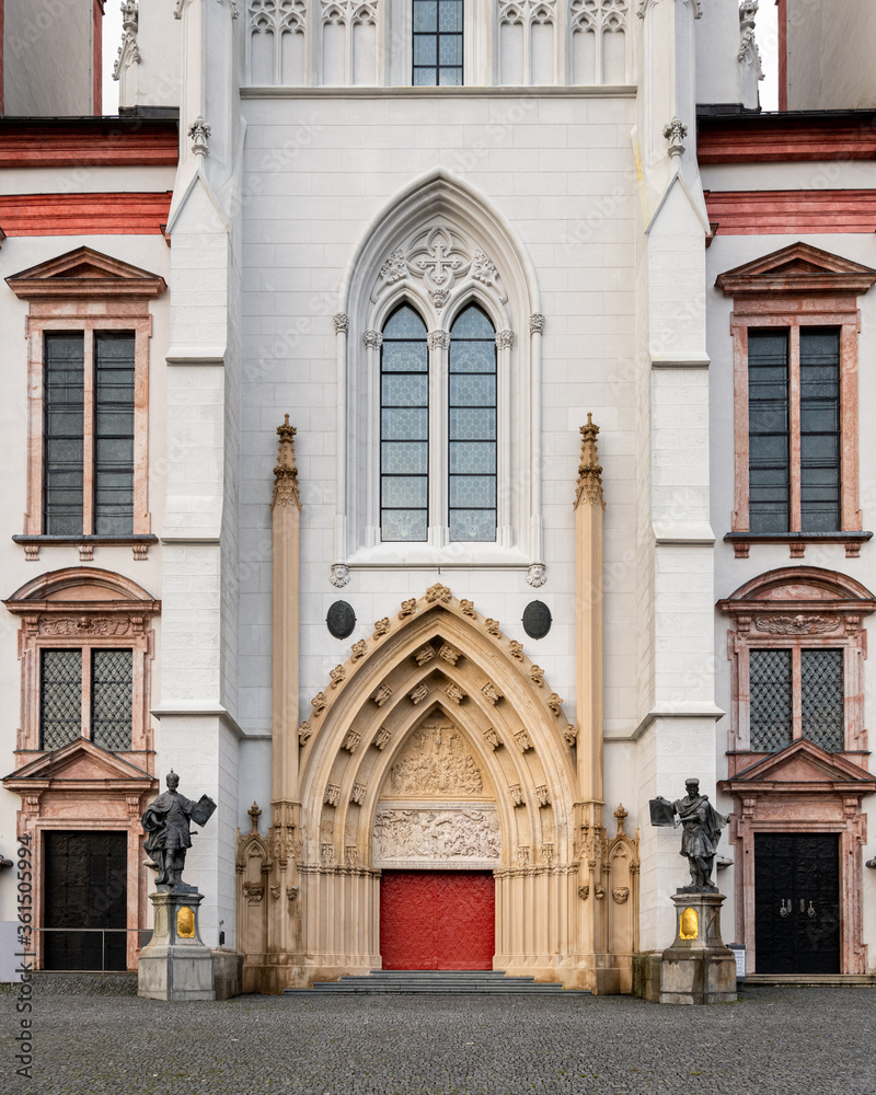 Obraz premium Main entrance of Basilica of the Birth of the Virgin Mary in Mariazell