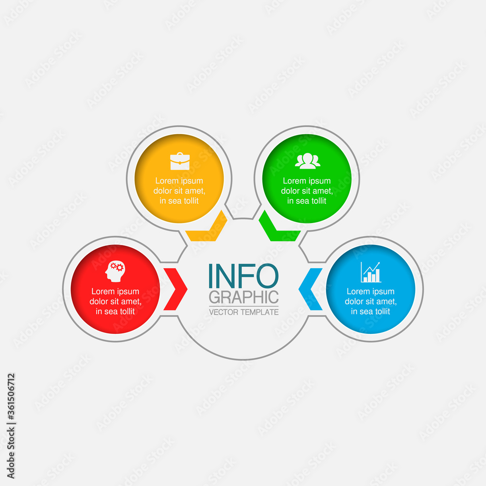Vector infographic template with 4 steps or options. Data presentation, business concept design for web, brochure, diagram. Vector infographic template with 4 steps or options. Data presentation, business concept design for web, brochure, diagram.