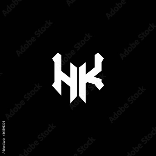 hk logo monogram with shield shape design template