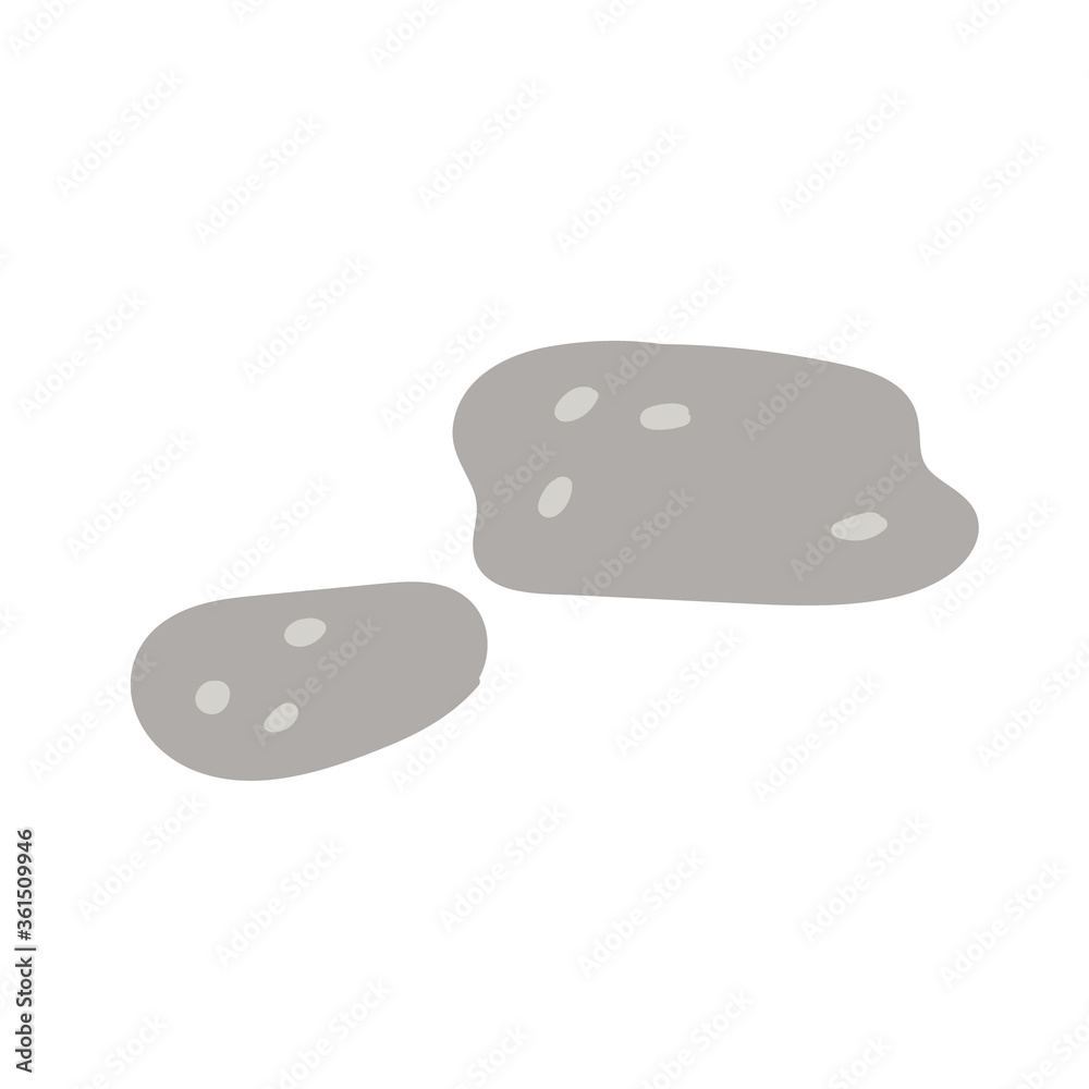Children's drawing of hand-drawn stones. Vector illustration