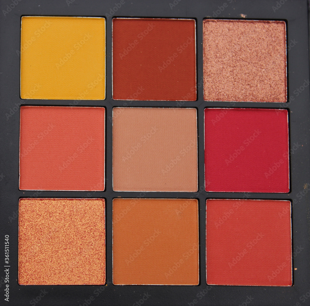 Colorful Pressed Pigment Cosmetics Palette Warm tones Colorful Pressed Pigment Cosmetics Palette Warm tones
