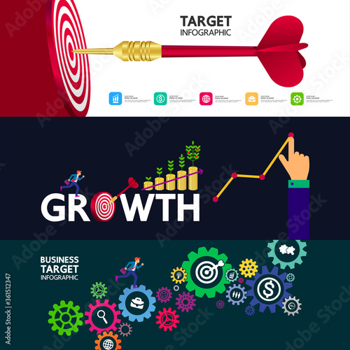 Business and success target and goal focus vector illustration.