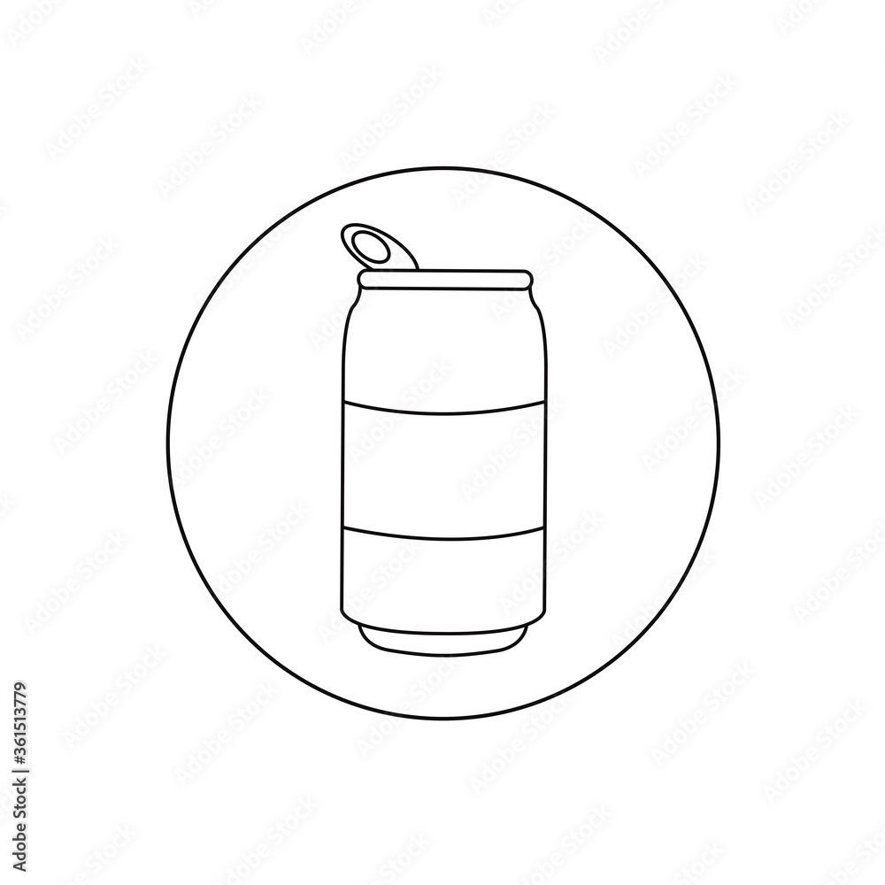 blank simple clean black outline opened cola. drink can icon & symbol cartoon flat design. soft drinks line sign or carbonated beverage vector isolated contour for menu in restaurant white background blank simple clean black outline opened cola. drink can icon & symbol cartoon flat design. soft drinks line sign or carbonated beverage vector isolated contour for menu in restaurant white background