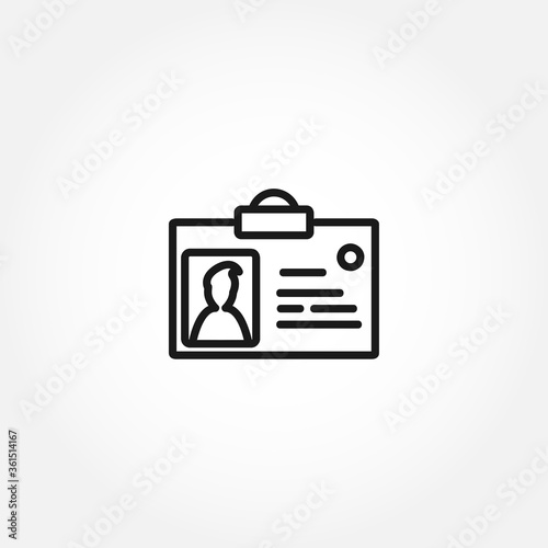 Identification Card isolated line icon