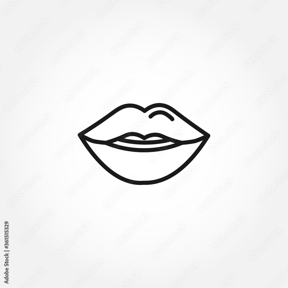 Lips line icon. Lips kiss isolated line icon Lips line icon. Lips kiss isolated line icon