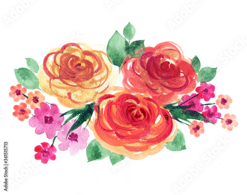 Yellow, orange, and pink roses. Flowers bouquet for  wedding celebration, greetings, wallpapers, fashion, backgrounds, textures, DIY, wrappers, cards 