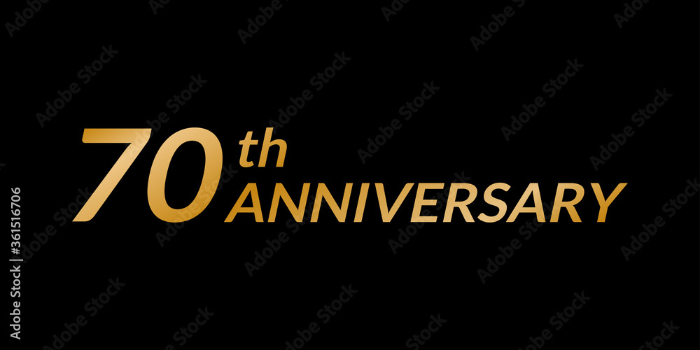 70 years anniversary logo. 70th birthday celebration golden icon. Vector illustration. 70 years anniversary logo. 70th birthday celebration golden icon. Vector illustration.