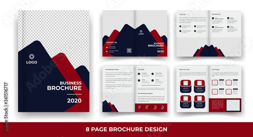 8 Pages creative business brochure template and simple & minimal design template