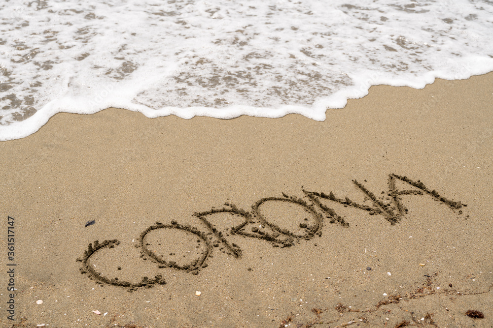 Fototapeta premium 砂浜と波とCORONA