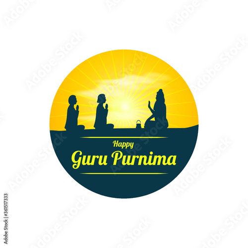 VECTOR ILLUSTRATION FOR INDIAN FESTIVAL GURU PURNIMA WRITTEN TEXT MEANS GURU PURNIMA