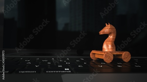 Canvas Print Wooden Trojan Horse Notebook