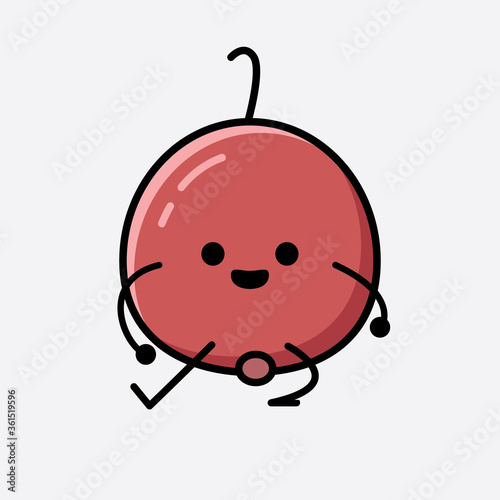 Cute Hackberry Fruit Mascot Vector Character
