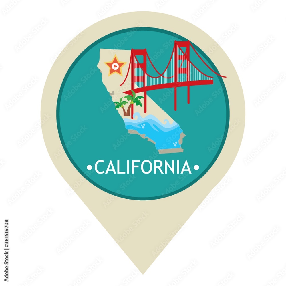 Map pointer with california state