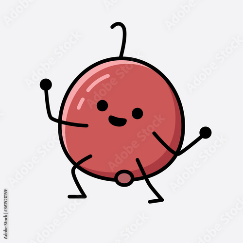 Cute Hackberry Fruit Mascot Vector Character
