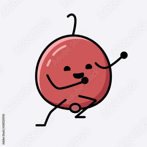 Cute Hackberry Fruit Mascot Vector Character