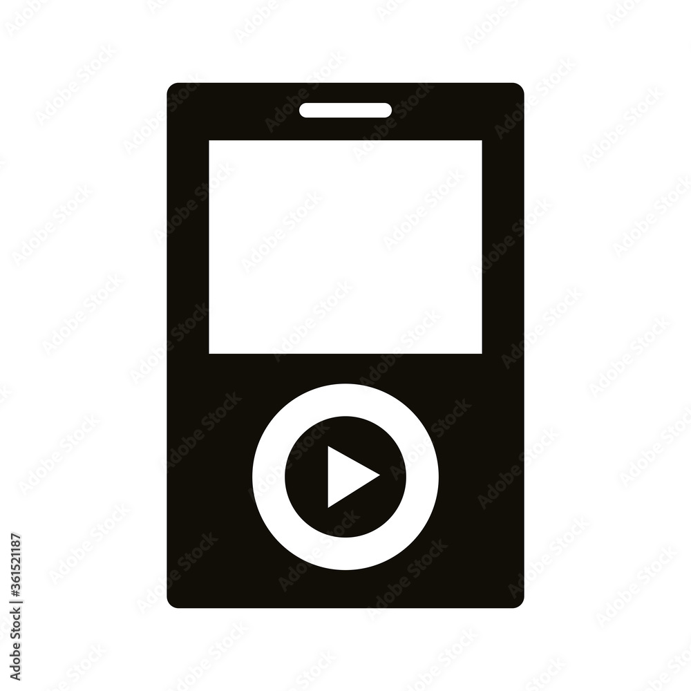 mp3 music player silhouette style icon mp3 music player silhouette style icon