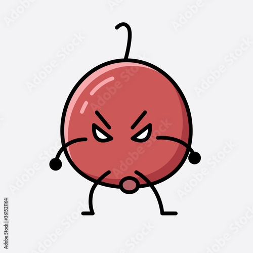 Cute Hackberry Fruit Mascot Vector Character