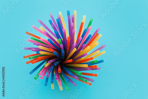 Fireworks or fireworks from a variety of plastic colored straws