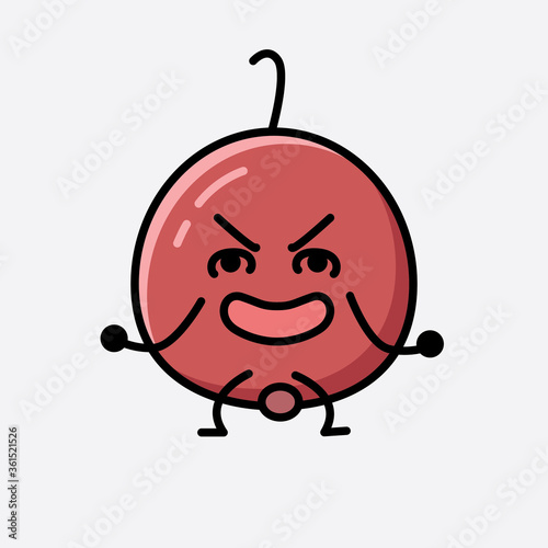 Cute Hackberry Fruit Mascot Vector Character