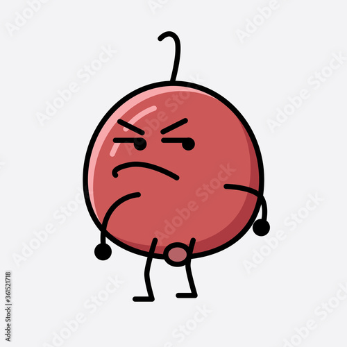 Cute Hackberry Fruit Mascot Vector Character
