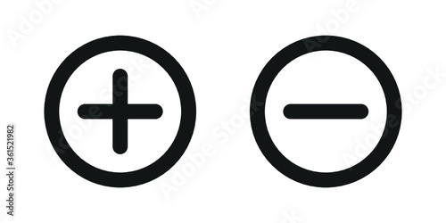 Plus and minus vector icon, flat add delete symbol. Simple best illustration for web or mobile app