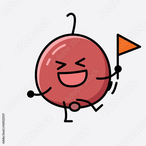 Cute Hackberry Fruit Mascot Vector Character