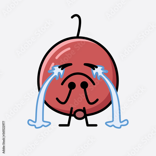 Cute Hackberry Fruit Mascot Vector Character