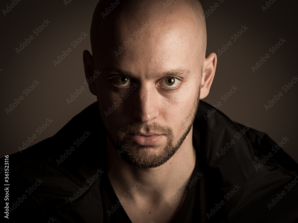 skinhead baldness shaved head man angry racist
