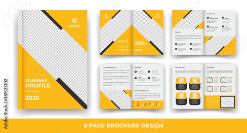 8 Pages creative business brochure template and simple & minimal design template