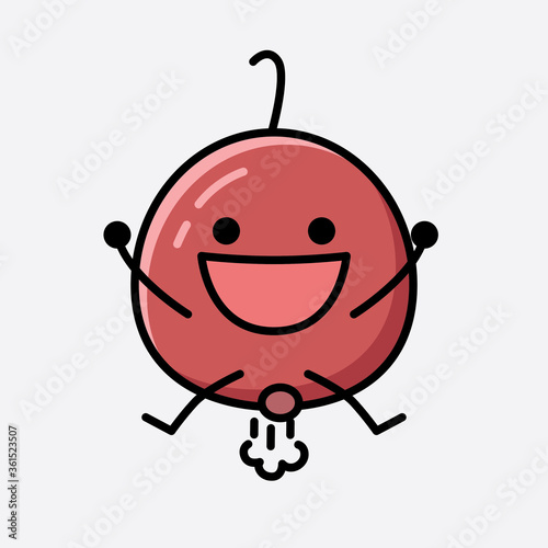 Cute Hackberry Fruit Mascot Vector Character