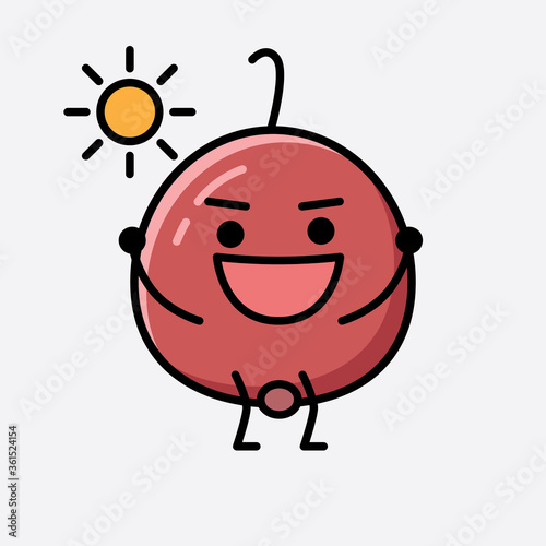 Cute Hackberry Fruit Mascot Vector Character