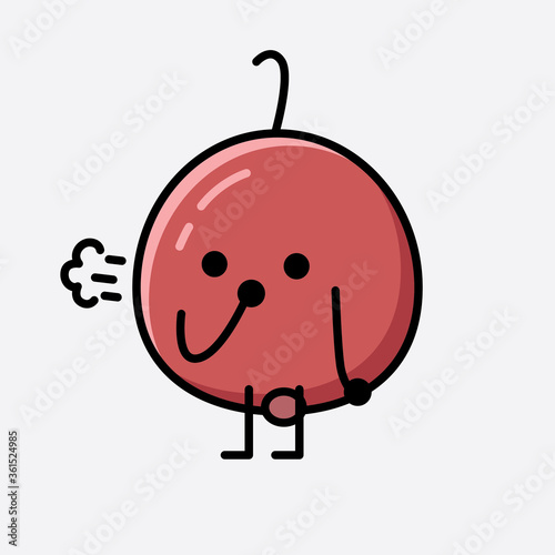 Cute Hackberry Fruit Mascot Vector Character