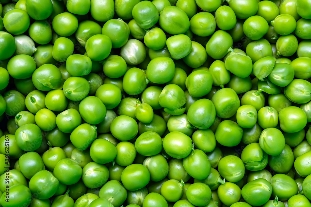 background of fresh, young, peeled green peas background of fresh, young, peeled green peas