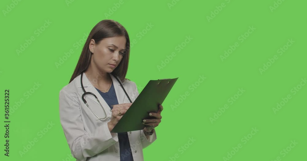 Portrait of female doctor on green screen Portrait of female doctor on green screen