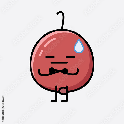 Cute Hackberry Fruit Mascot Vector Character