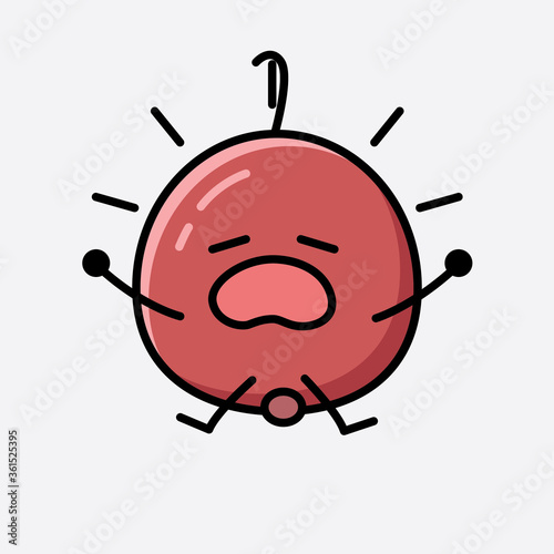 Cute Hackberry Fruit Mascot Vector Character