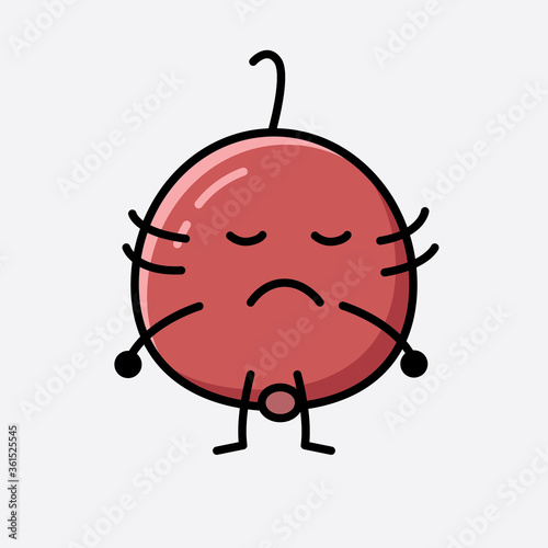 Cute Hackberry Fruit Mascot Vector Character