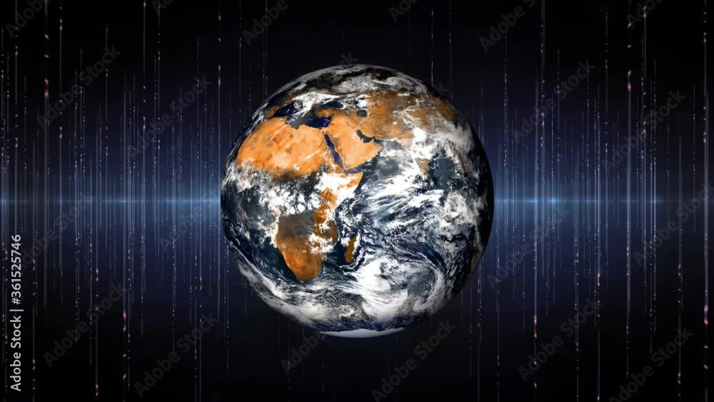Revolving Earth Video Planet earth from space. Planet rotating animation. Clip contains space ...