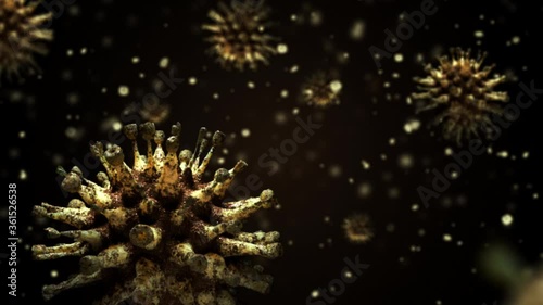 Wallpaper Mural 3D animation of moving Viruses and particles. Coronavirus COVID-19. SARS-CoV-2 also known as 2019-nCoV. Global Pandemic. 4K Ultra HD Torontodigital.ca