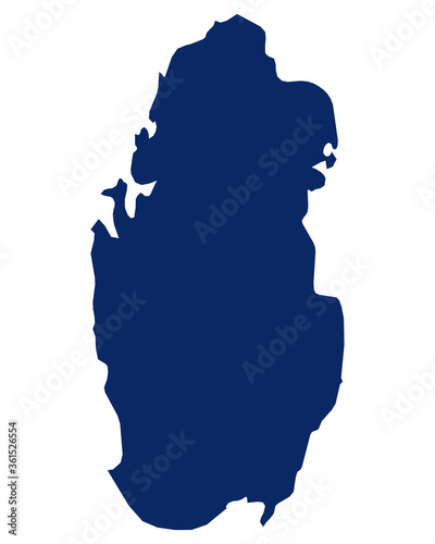 Karte von Katar in blauer Farbe